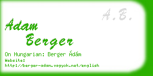 adam berger business card